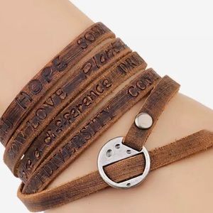 COPY - Unisex Layering Embossed Leather Wrap Bracelet / Anklet